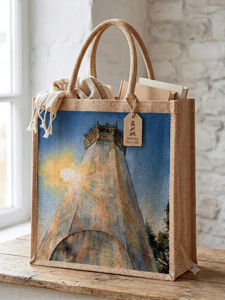 Lighthouse Glow actual Jute Pacifica bag