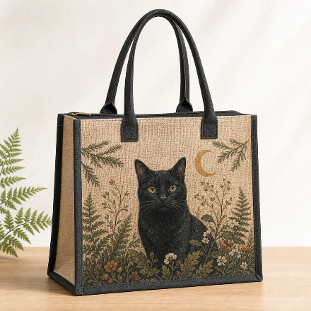 Midnight Botanical actual Jute Pacifica bag