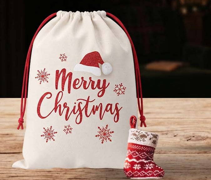 Merry Christmas Glitter Gift Sack — Christmas wholesale collection by Jute Pacifica