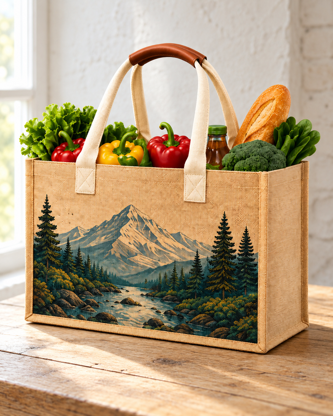 Premium Jute Grocery Tote actual Jute Pacifica product